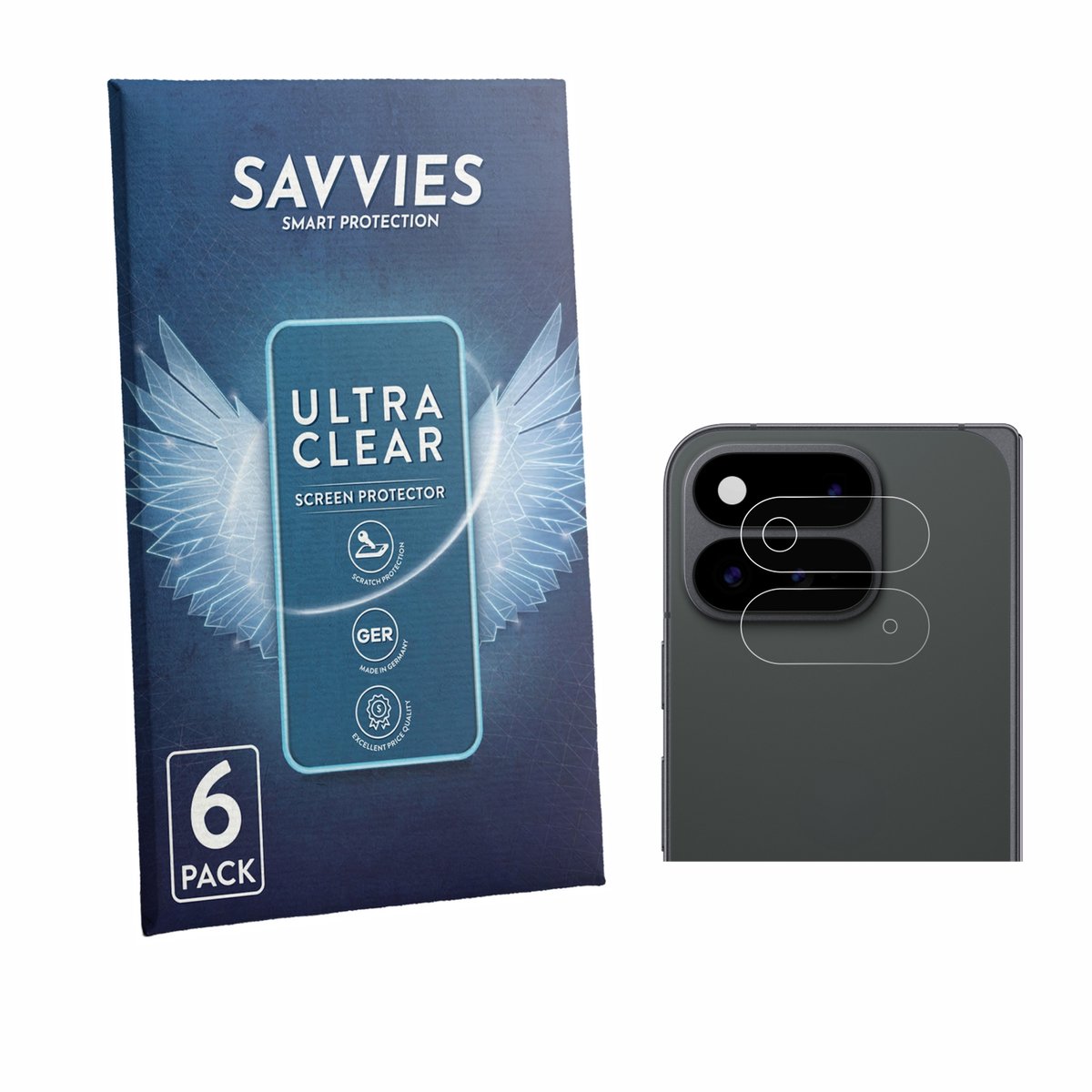 Savvies - Screenprotector voor Google Pixel 11 Pro Fold (ALLEEN Camera Lens) - Folie Beschermfolie transparant 6 Stuks