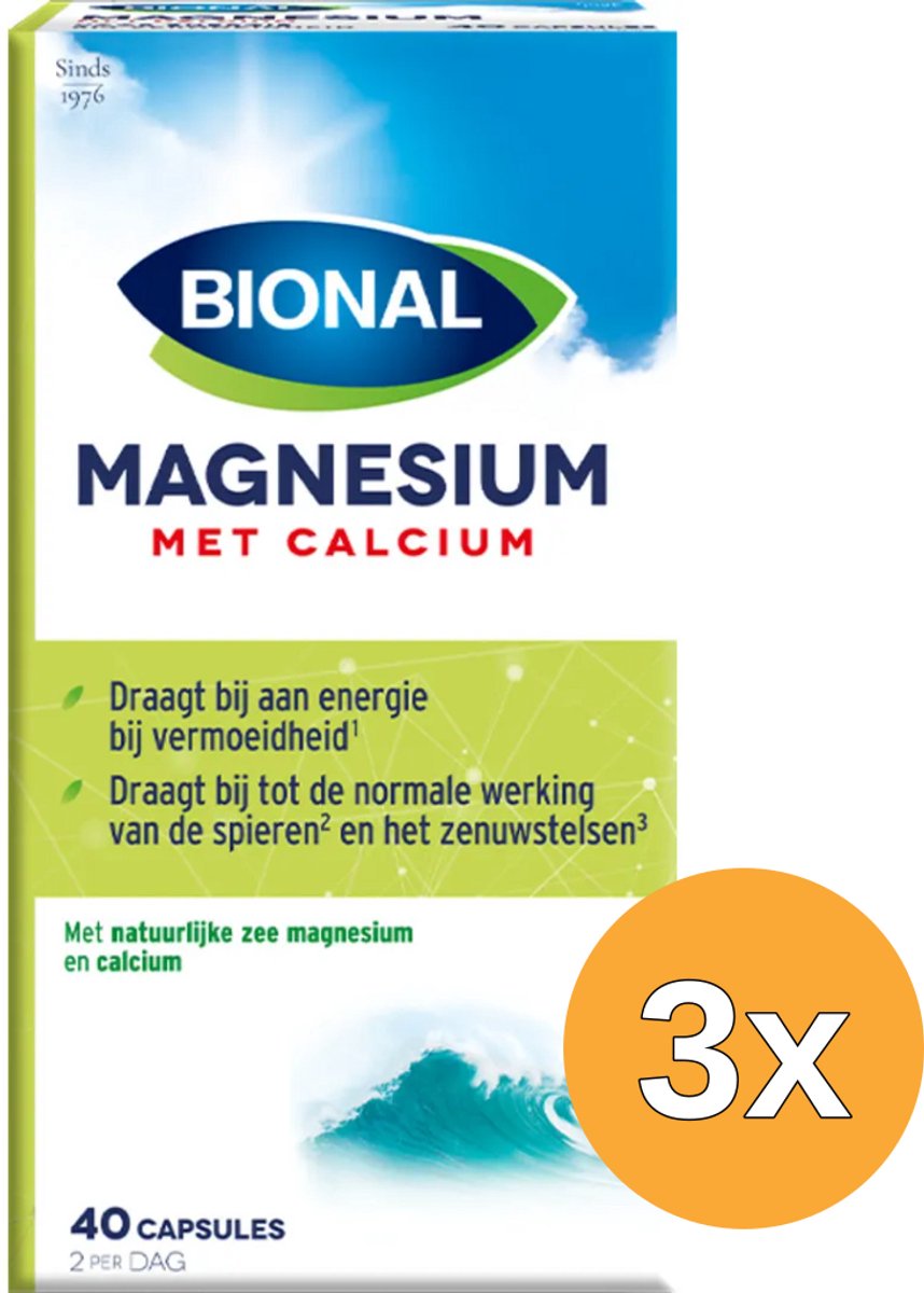 3x Bional Zee Magnesium Calcium (40 capsules)