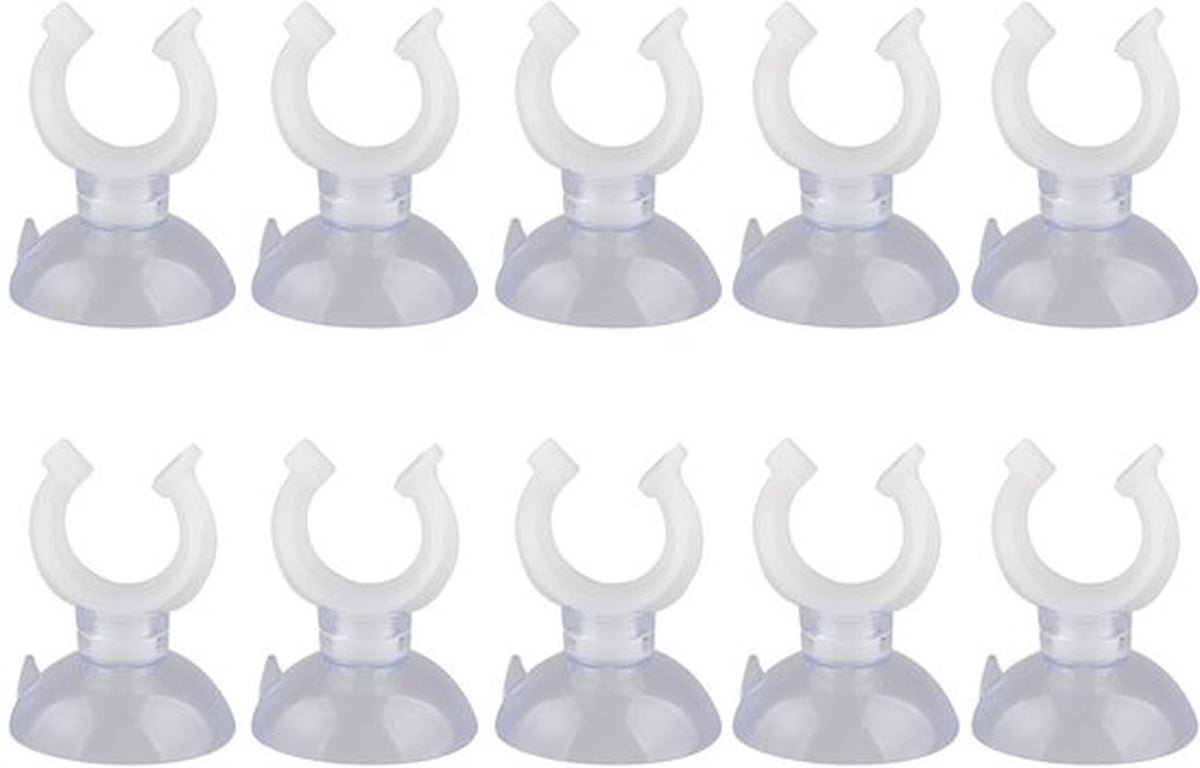Zuignappen 15mm - 10 Stuks - Zuignappen voor Aquarium - Zuignappen voor Glas - Luchtvaartmaatschappij Slang Houder - Schokbestendig en Eenvoudig te Installeren - Aquarium Accessoires