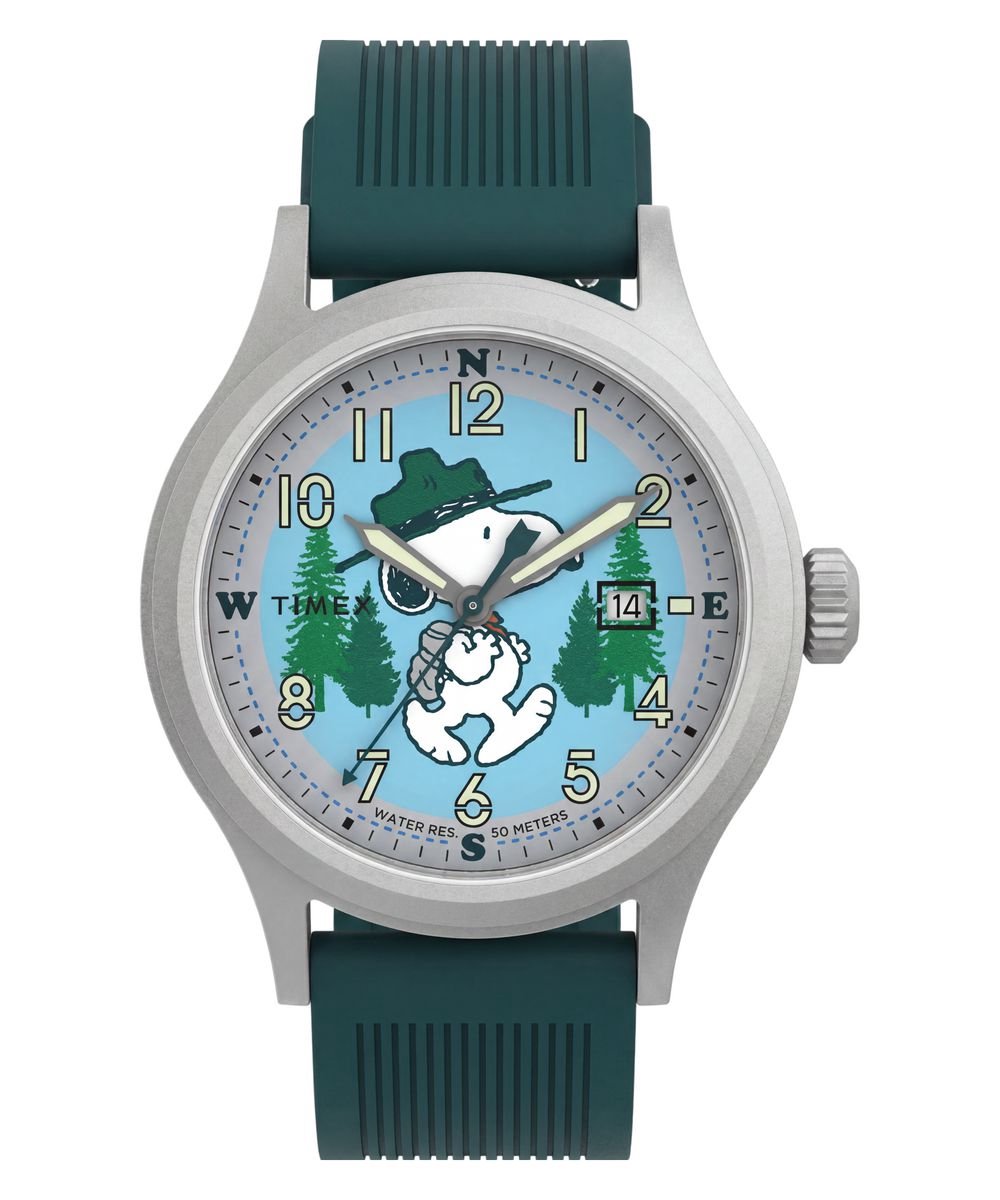 Timex Peanuts Expedition Scout TW2Y84800 Horloge - Siliconen - Groen - Ø 40 mm