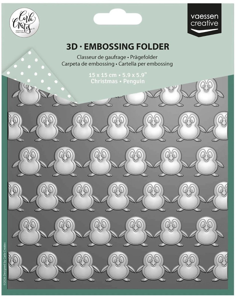 Embossing folder Christmas penguin - Carla Creates