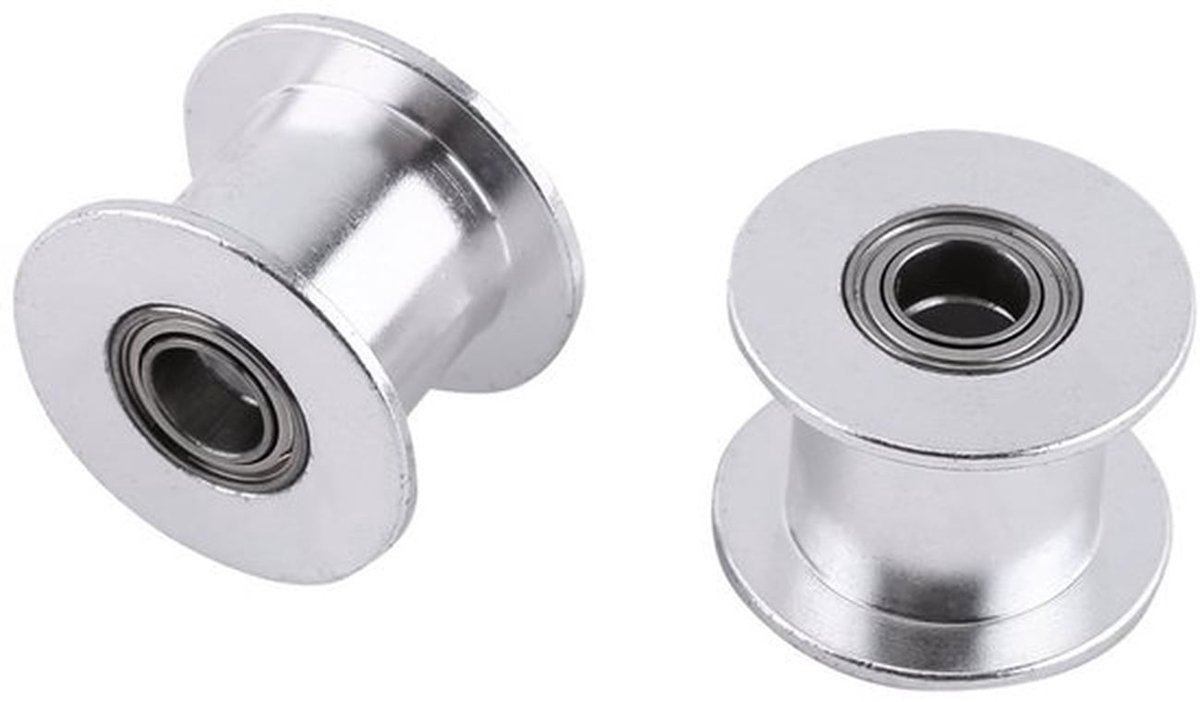 Katrollen Set van 5 Stuks - Aluminium - 10 mm voor 3D-Printers - Roestvrij Staal - Duurzaam - PTFE-Hulsbuis - Riemschijf