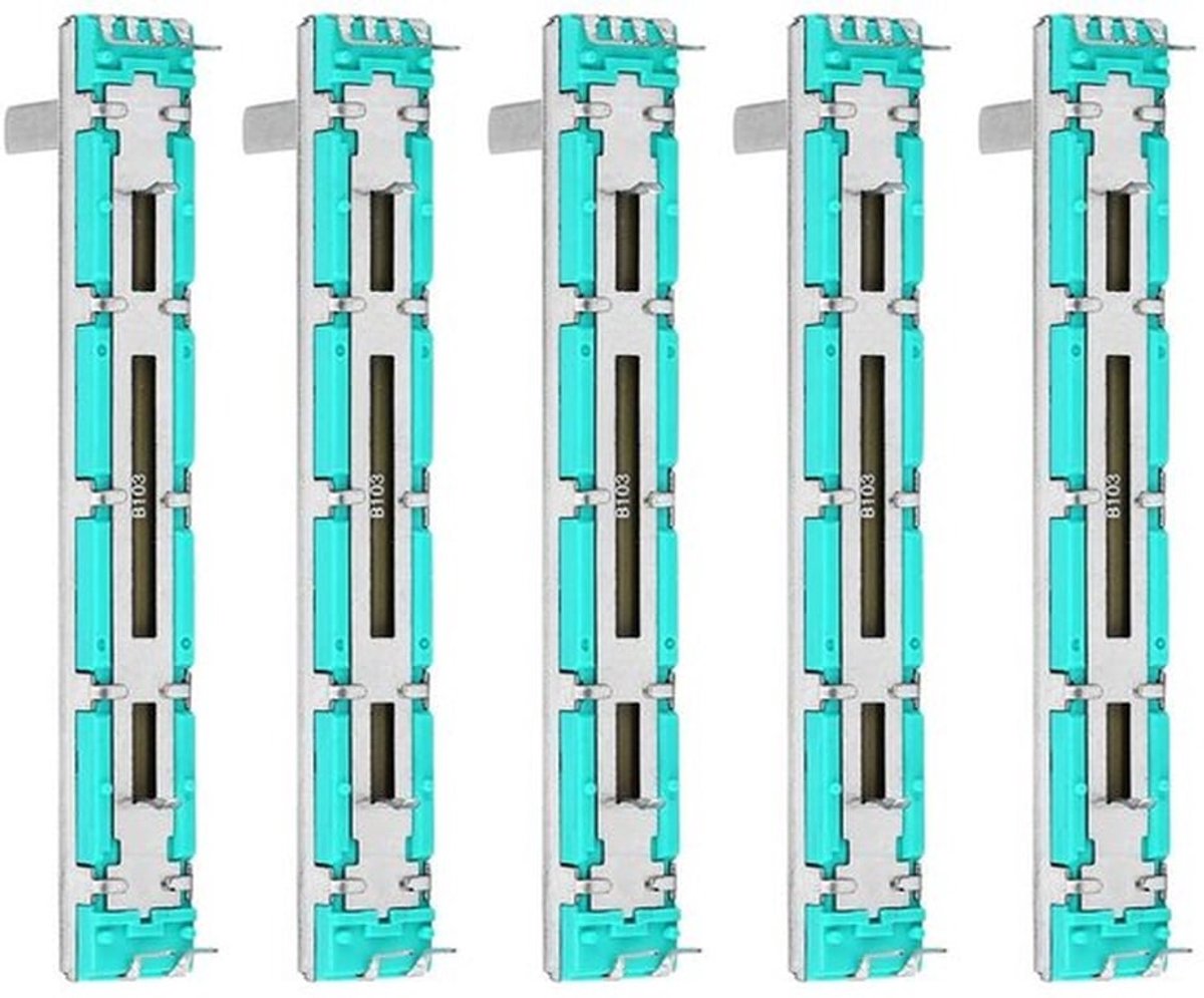 5 Stuks B10K Dubbelkanaals Schuifpotentiometer voor Meerdere Toepassingen