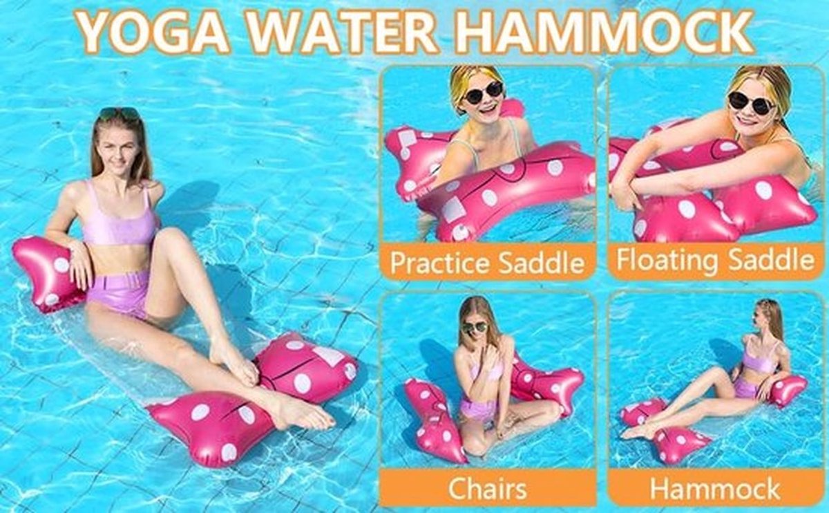 Luchtbed 4-in-1 - Opblaasbare Water Hangmat - Zwembad Speelgoed - 140 X 70 cm - Opvouwbaar - Geschikt voor Volwassenen/Kinderen - Watermatras