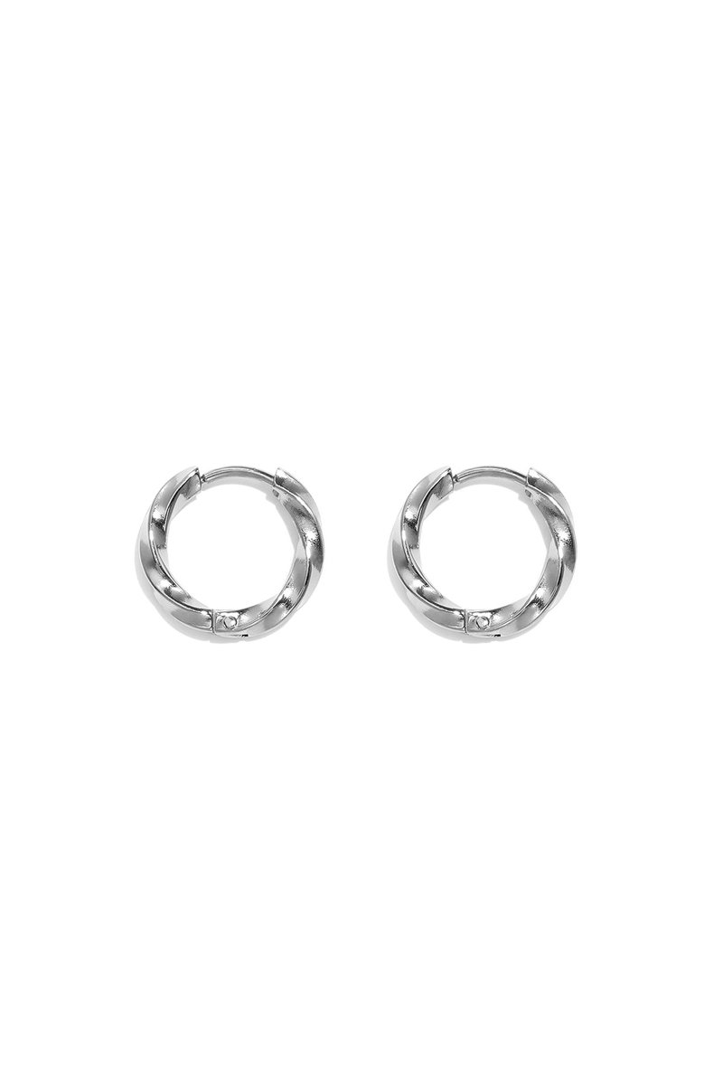 Lara - Oorringen - Stainless Steel - - Zilver