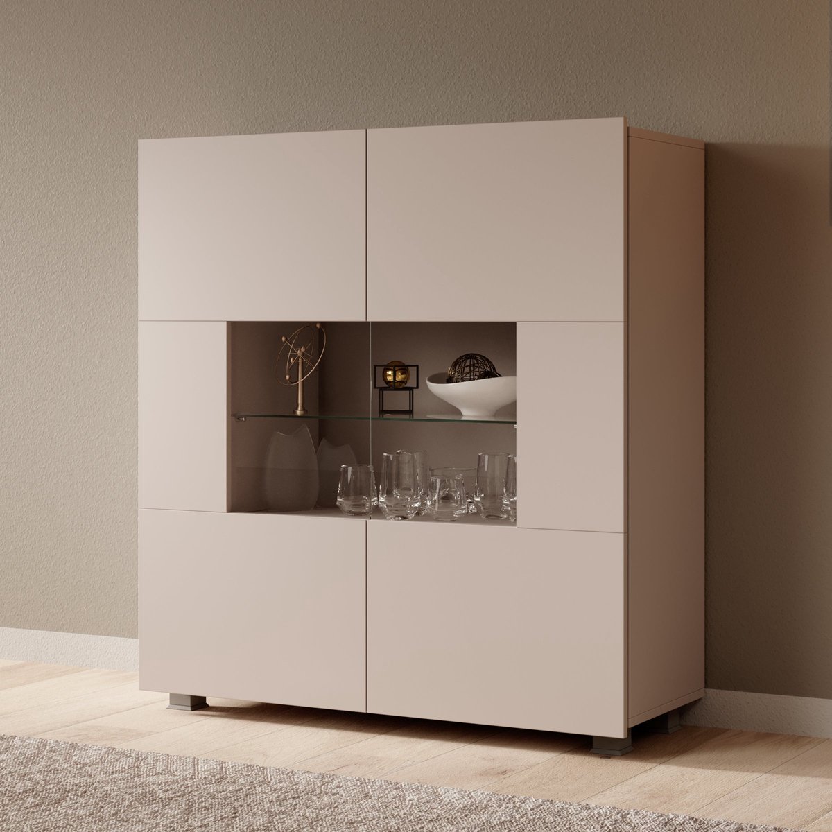 Meubella - Dressoir Calgary - Beige - 100 cm