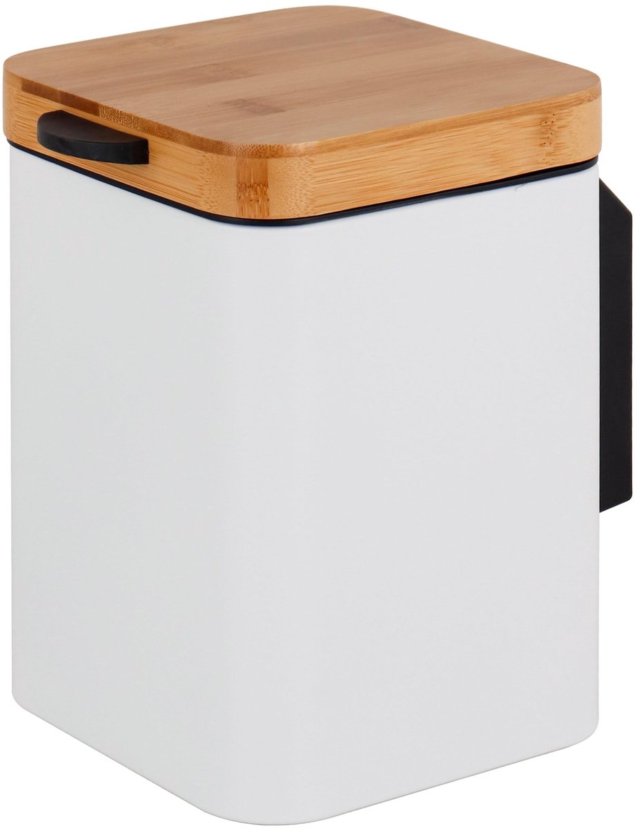 Solidchoice - Wandafvalbak 3L met Softclose en Bamboe Deksel