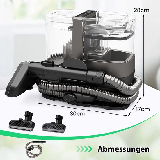 COSTWAY Tapijtreiniger met Stoom en Warm Water Functie, Krachtige Waszuiger met 2-in-1 Borstel en Grote Tank voor Diepe Reiniging, Geschikt voor Tapijt, Meubels en Autointerieur van Costway — afbeelding 2