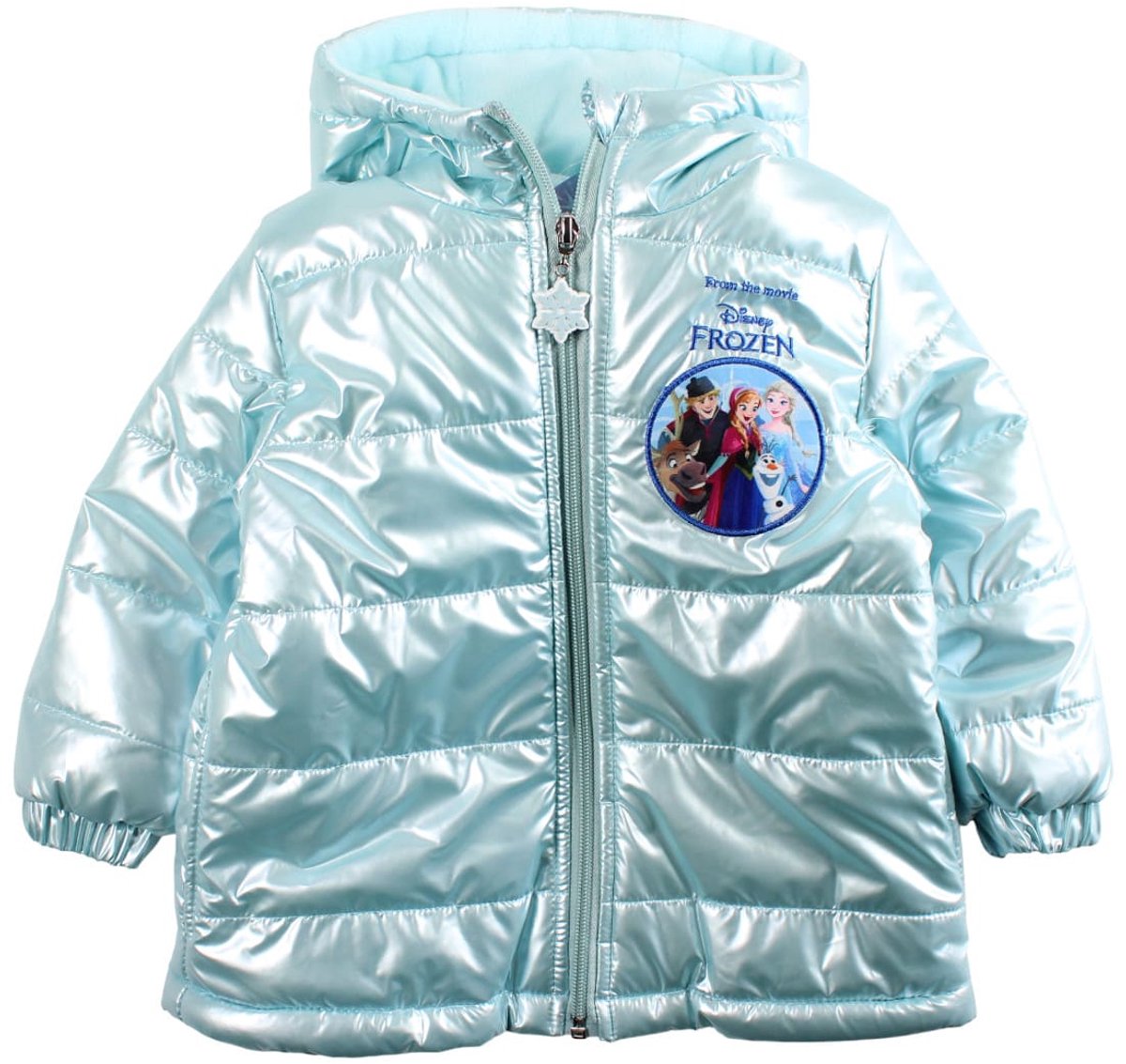 Disney Frozen winterjas - Blauwe Parelmoer - Elza & Anna - Fleece voering - Maat 128