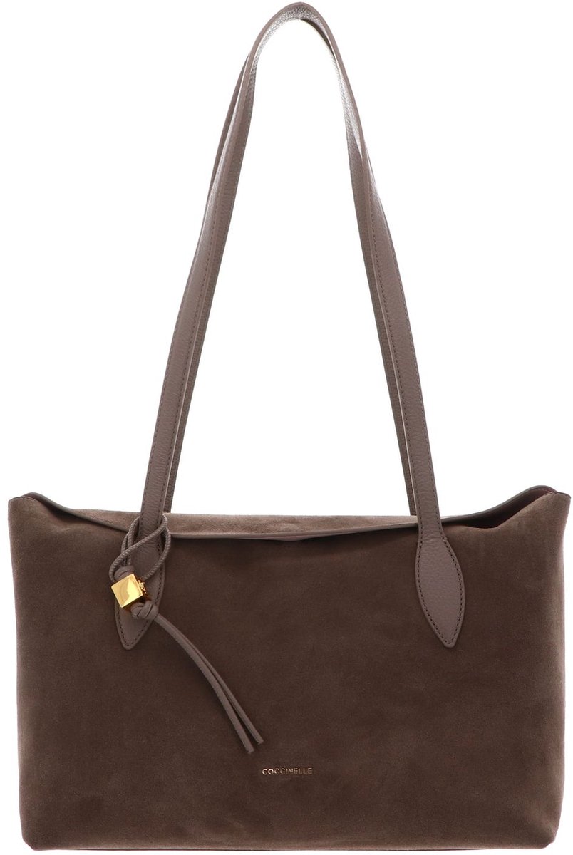 COCCINELLE Leren schoudertas Thess Handbag Suede Le. / Grained Le. Warm Ta / Warm Ta Taupe