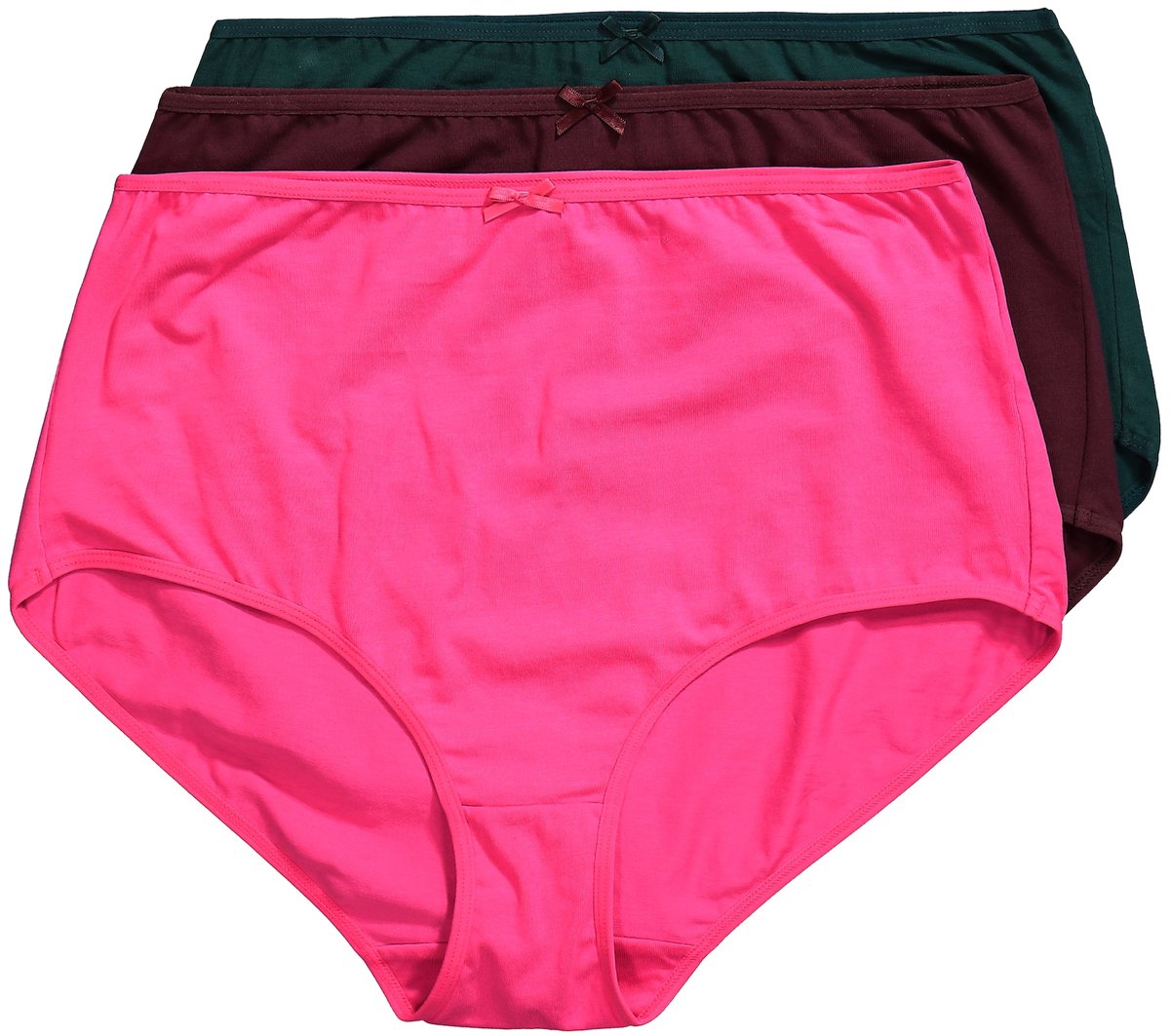 Ulla Popken - Dames - Maxislips set van 3 drie kleuren - Roze - Maat 50+