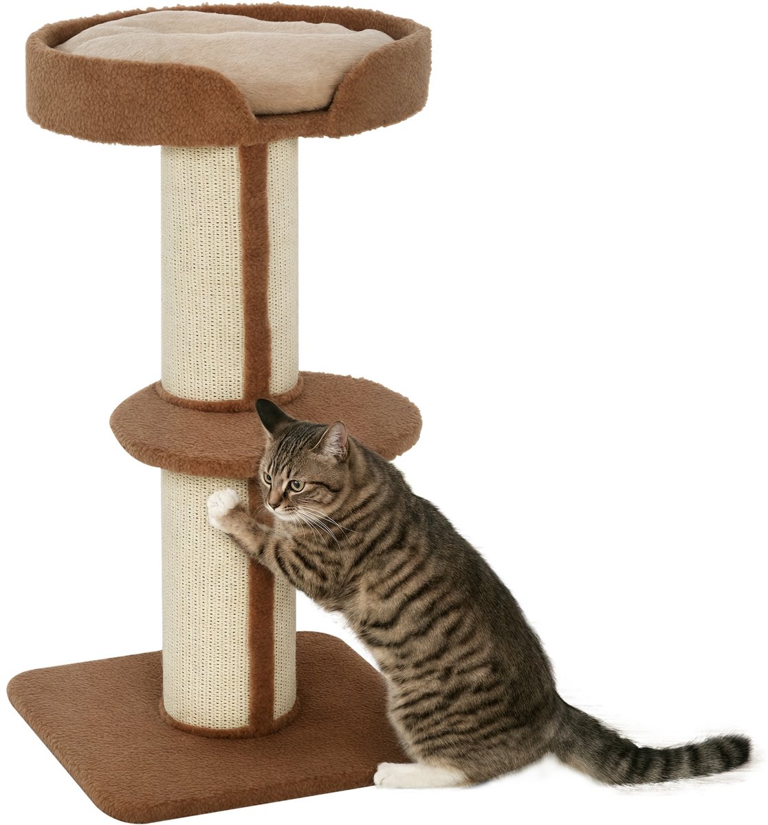 PawHut krabpaal van spaanplaat - 45x45x91cm - Bruin