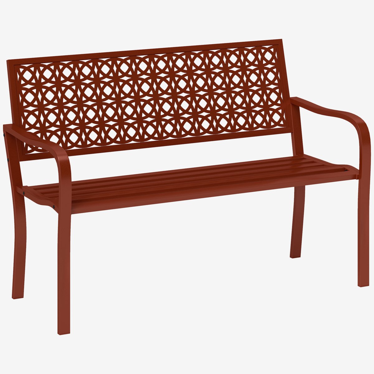 Tuinbank van metaal weerbestendige bank voor 2-3 zitplaatsen - parkeerbank met rugsteun en armleuning - 127 x 62 x 86 cm