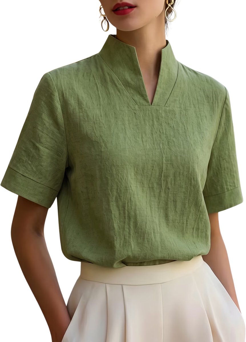 Currero T-Shirt Dames Shirt Zomerkleding T Shirt Mode Old Money Polo Vrouwen Kleding Volwassenen Groen