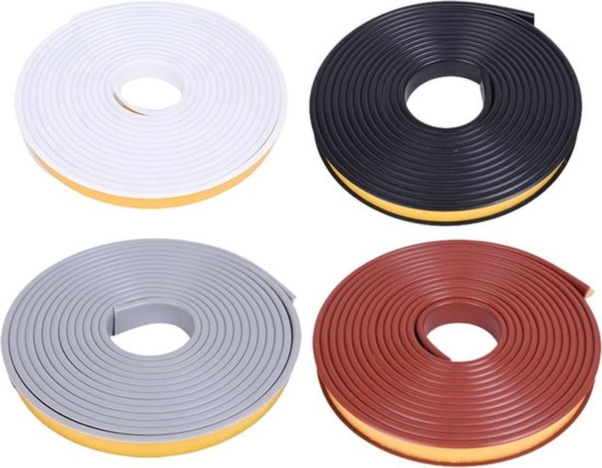 Zwarte Flexibele U-vormige Meubelrandbescherming 30 mm x 5 m - Zelfklevend - Opvouwbaar - TPE - Voor Kastranden, Eindlijst en Werkbladen