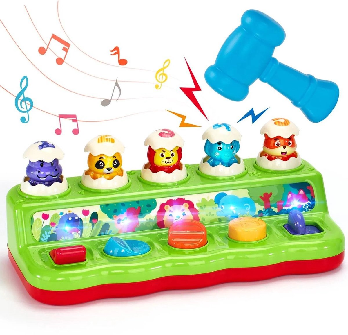 Casalora Interactief Babyspeelgoed – Muzikaal Pop-up Dierenspeelgoed met Licht & Geluid – Knopenspel voor Kinderen van 1-4 Jaar – Educatief Montessori Speelgoed – Motoriek & Zintuiglijke Ontwikkeling
