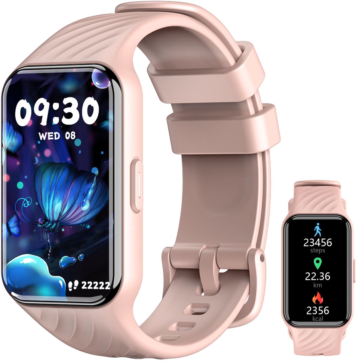 Blackview Watch - R10 - Smartwatch- Stappenteller - Slaapmonitor - Saturatiemeter - met hartslag - Bluetooth Sport Health slimme armband - voor Android en iOS. - Dames en heren - Roze