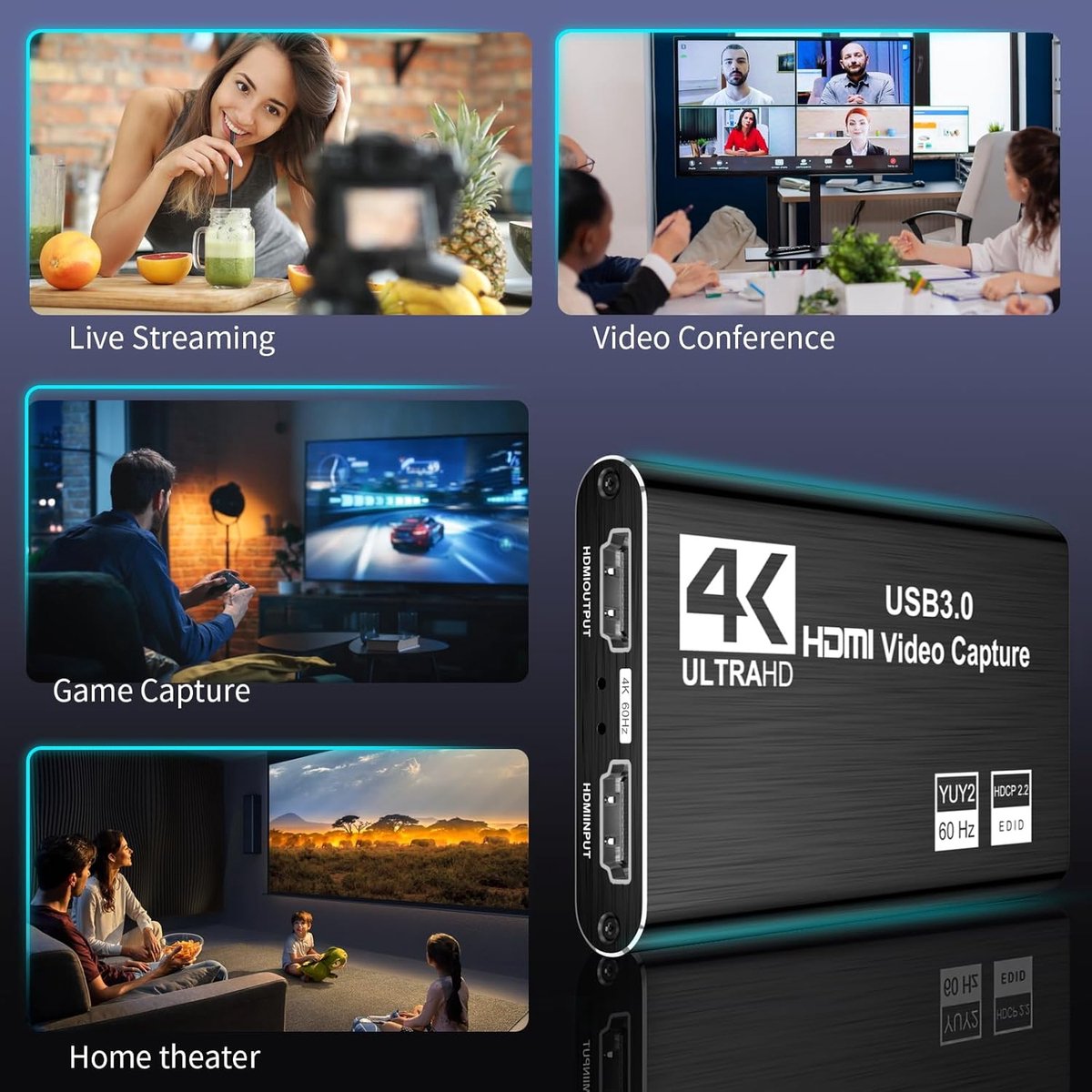 HDMI Capture Card - Video Opnamekaart - 4K 30Hz Ingangssignaal - Opname tot 1080P thumbnail 4
