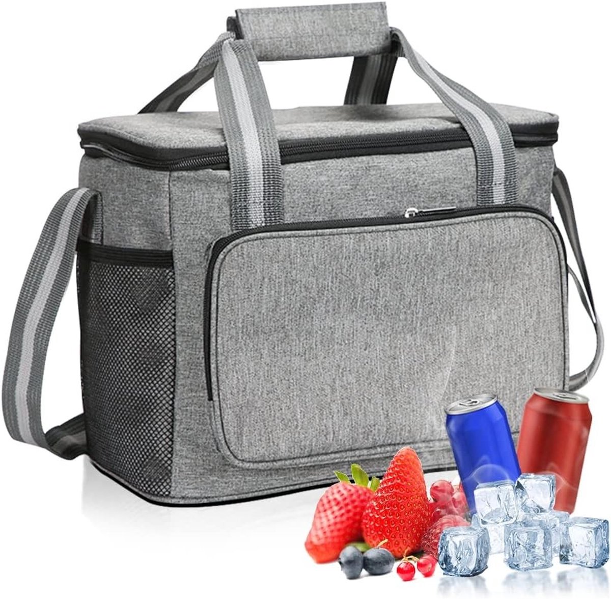 Koelrugtas - Zwart - 31 x 19 x 23 cm - Geïsoleerde en Waterdichte Lunchtas met Verstelbare Schouderriem - Voor Werk en Reizen