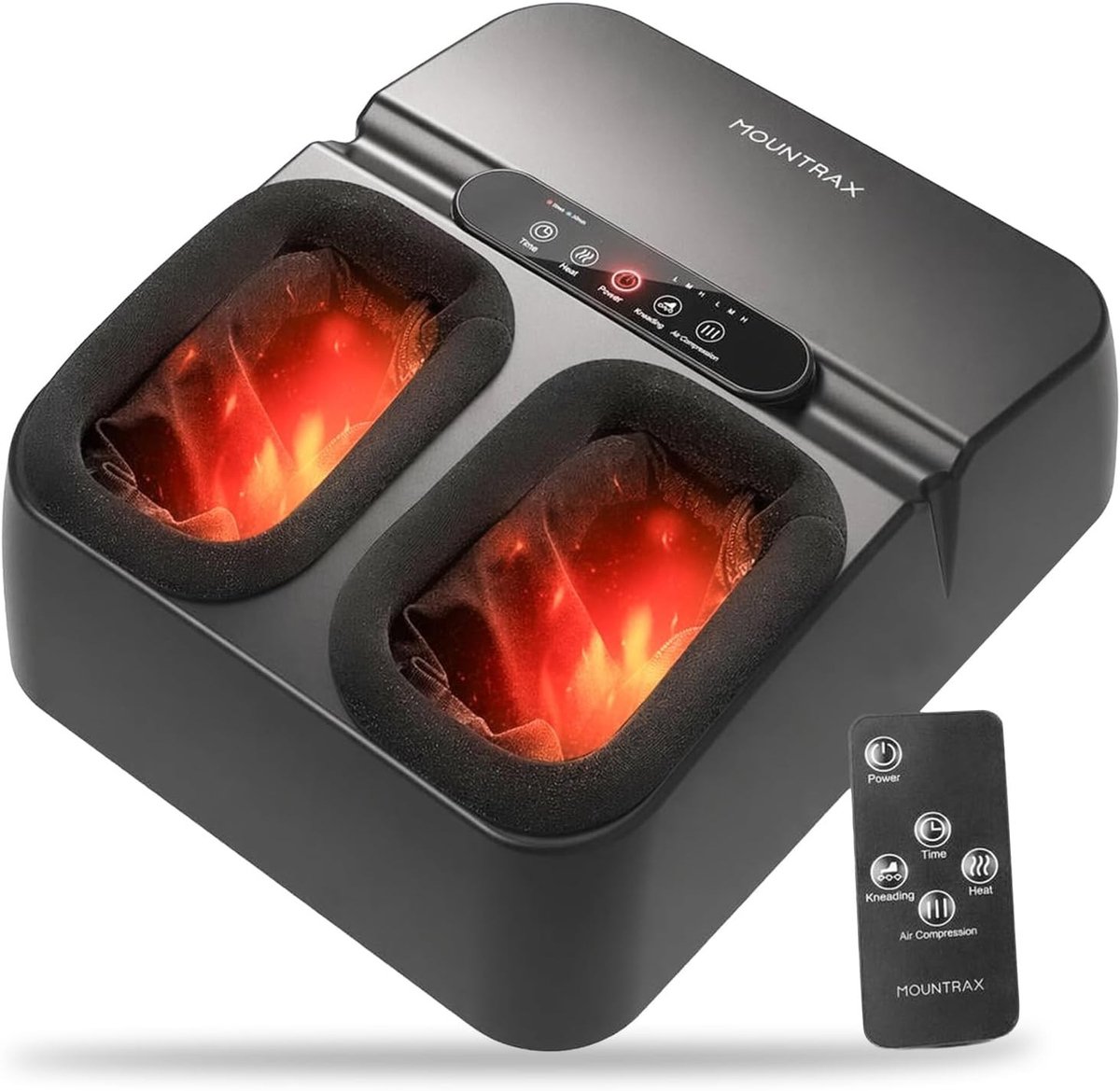 Voetmassageapparaat - Zwart - Tot maat 46 - Shiatsu met warmte en 3D-kneten - Voor pijnverlichting en ontspanning