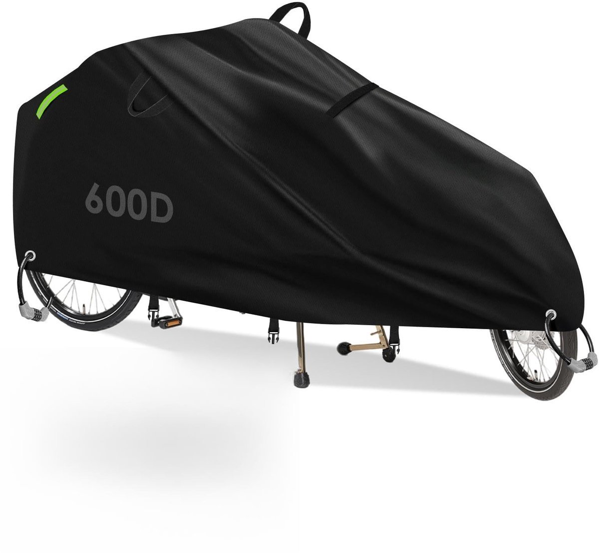 Dailygoods- Fietsafdekking Waterdicht - Lastenradafdekking - 285 x 115 x 65 cm - 600D Oxford - Scheurbestendig - UV-bescherming - Fietshoes