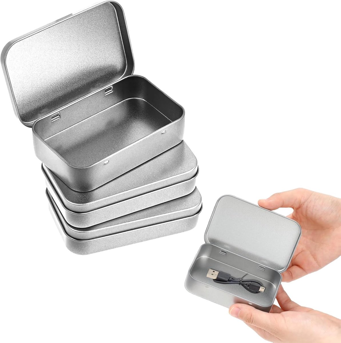 3 stuks blikjes klein, klein, klein, doos, kleine metalen doos, mini-opbergdoos, mini-blikjes met deksel, blikje kunnen ook kleine reisbenodigdheden zoals oordopjes, hoofdtelefoons enz.