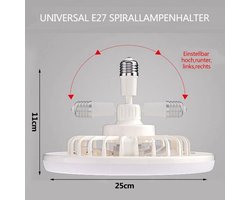 Plafondventilatorverlichting, E27 plafondventilator kroonluchter, stille plafondventilatorverlichting