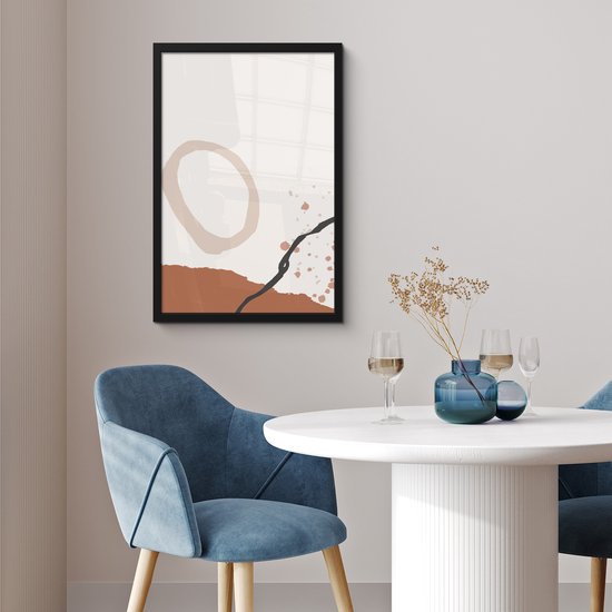 Poster in lijst - Fotolijst 40x60 cm - Posters - Zomer - Zwart - Grijs - Posterlijst zwart - Decoratie - Wanddecoratie woonkamer - Muurdecoratie slaapkamer