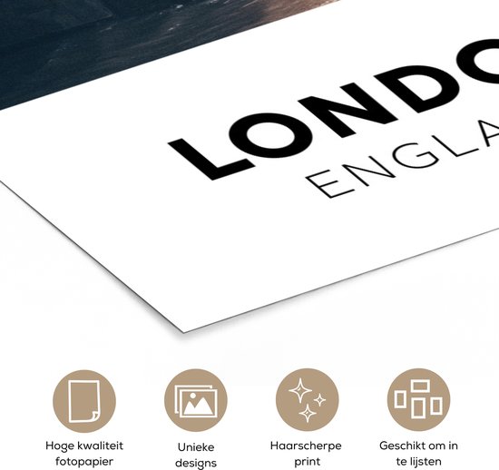 Poster 20x40 cm - Engeland - London - Toren - Posters - Kamer decoratie - Wanddecoratie woonkamer - Muurdecoratie slaapkamer