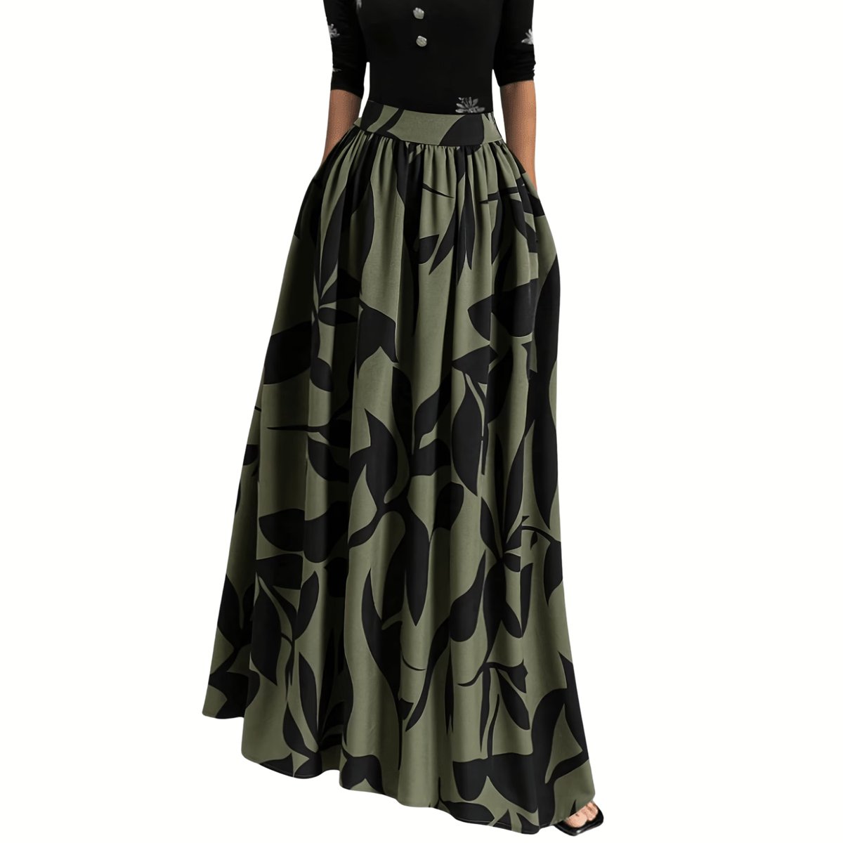 Currero Broekrok Dames Skort Skirts Skirt Rok Midi Korte Broek Culotte Wandelrok Rokje Legging Varengroen