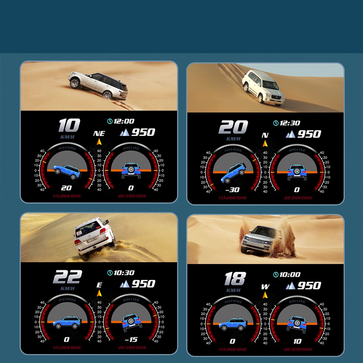 Head-up display (HUD) - met OBD/GPS-snelheidsmeter, alarm en sfeerverlichting - LCD-scanner voor in de auto thumbnail 4