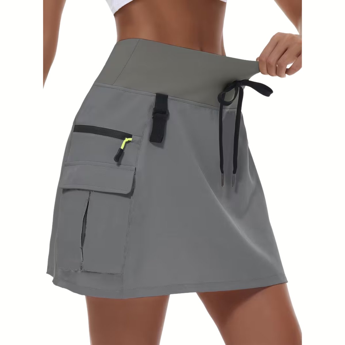 Currero Broekrok Dames Skort Skirts Skirt Rok Midi Korte Broek Culotte Wandelrok Rokje Legging Donkergrijs