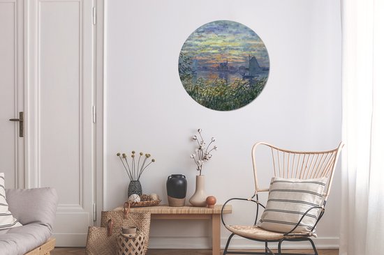 Cercle mural - Aluminium - Coucher de soleil sur la Seine - Claude Monet - ⌀ 60 cm