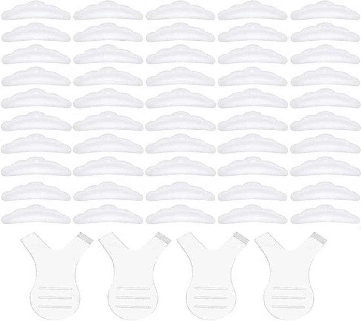 Wimperlifting pads, 50 stuks siliconen pads voor wimperlifting, Y-kwast, 5 maten