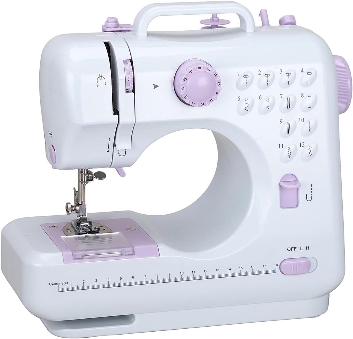 SnelShoppen - Multifunctionele Naai Machine voor Beginners met 12 Steken, Dubbele Lijn, Twee-Snelheden, Overlock Naai Machine, Ideaal voor Kinderen en