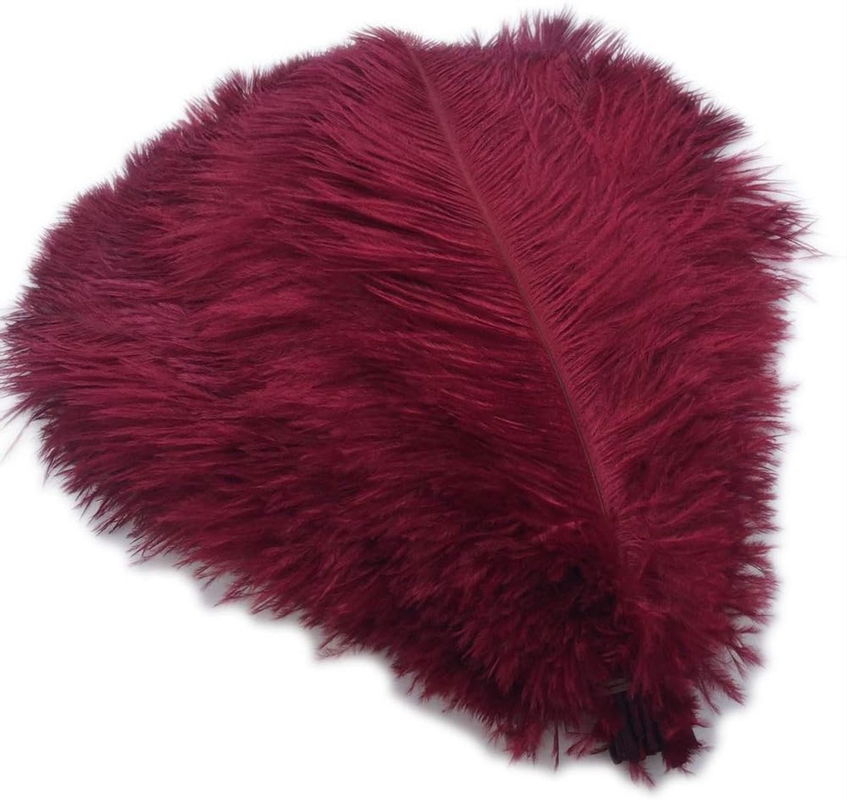 SnelShoppen - 10 Stuks Burgandy Struisvogelveren Pluimen 35-40cm voor Tafeldecoratie, Feest, Bruiloft, DIY Creaties, Kleurige Natuurlijke Veren