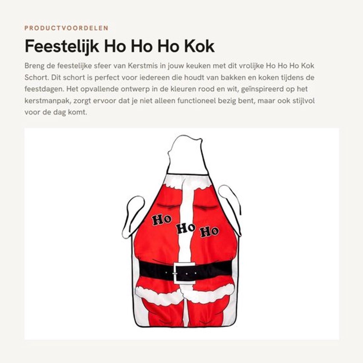 Schort Feestelijk Ontwerp - Kerstman - Halflang - Beschermt Kleding - Perfect voor Bakken - Rood/Wit Design - Keukenschort