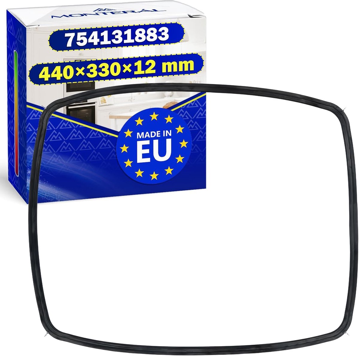 SnelShoppen - Rubber Oven Seal 440x330x12mm - Hoogwaardige Deurrubber voor Oven met 4 Haakjes - Duurzaam en Betrouwbaar - Geschikt voor Keuken en Koke