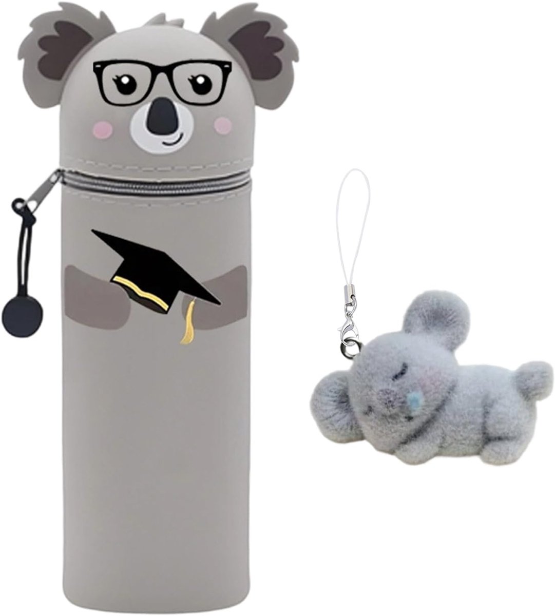SnelShoppen - Kawaii 2-in-1 School Pennenzak - Zachte Silicone Tafel Penhouder met Dierenmotief - Ideaal voor School, Kantoor, Make-up, Kinderen