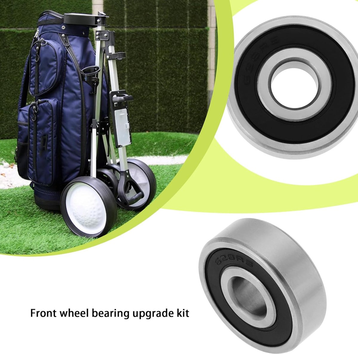 SnelShoppen - 2 Stuks Dubbel Sealed Wiel Lagers 8x24x8mm Geschikt voor Elektrische Golf Trolleys - Hoogwaardige Lagermaterialen voor PowaKaddy Vervang