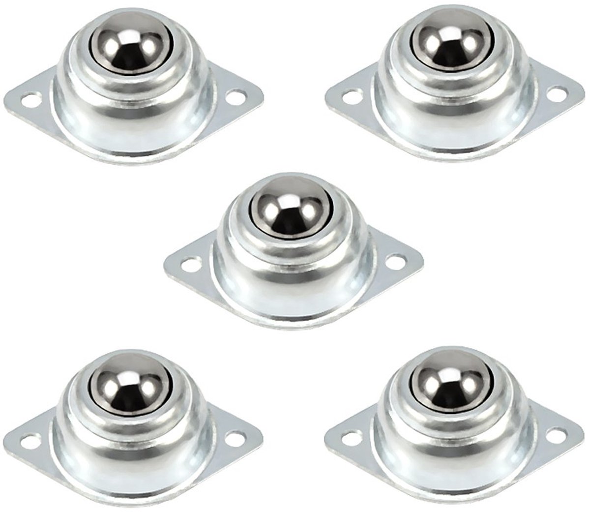 SnelShoppen - 5 Stuks 15mm Diameter IJzeren Bal Transfer Lager Eenheid, Universele Stalen Bal Roller Wielen voor Meubels, Rolstoelen en Apparatuur