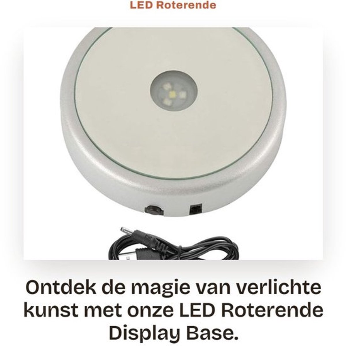 LED Roterende Display Base - Kristallen Glaskunst - Ronde spiegel - Kleurrijke verlichting - Display Stand - Geschikt voor decoratie - US...