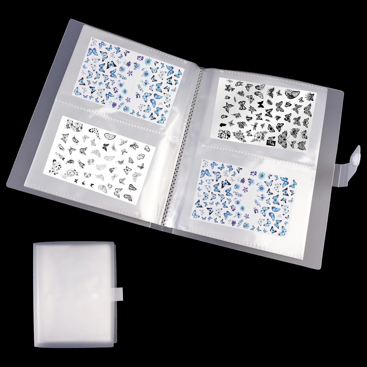 SnelShoppen - 144 Slots Nail Art Sticker Opslag Boek - Lege Display Album voor Nagelstickers - DIY Nail Art Design - Transparante Plastic Verzamelen A