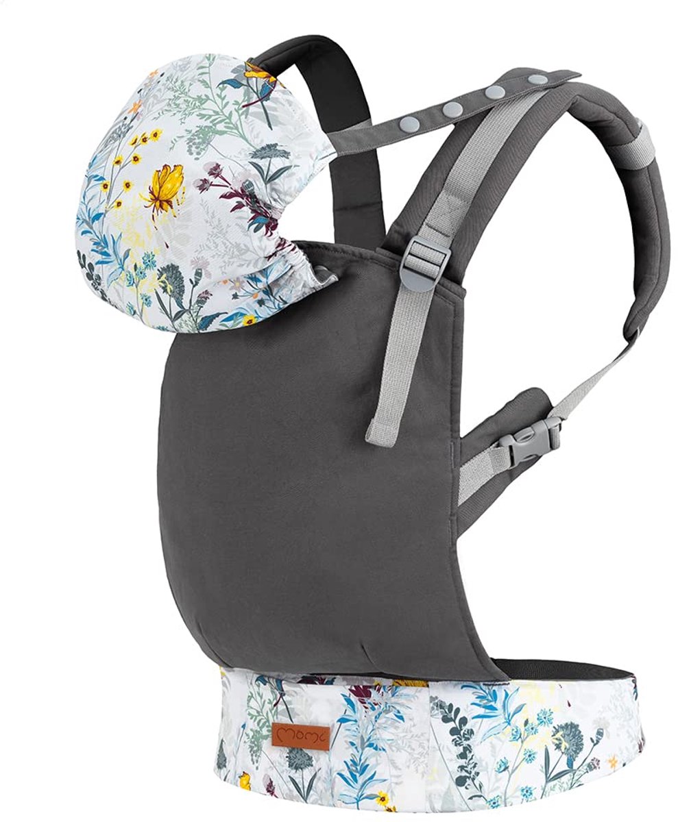 SnelShoppen - MoMi Collet Babydrager voor Kinderen 3-48 Maanden, 3-15 kg, 2 Draagposities, 6 Instelpunten, Inclusief Capuchon en Hoofdsteun, Comfortab