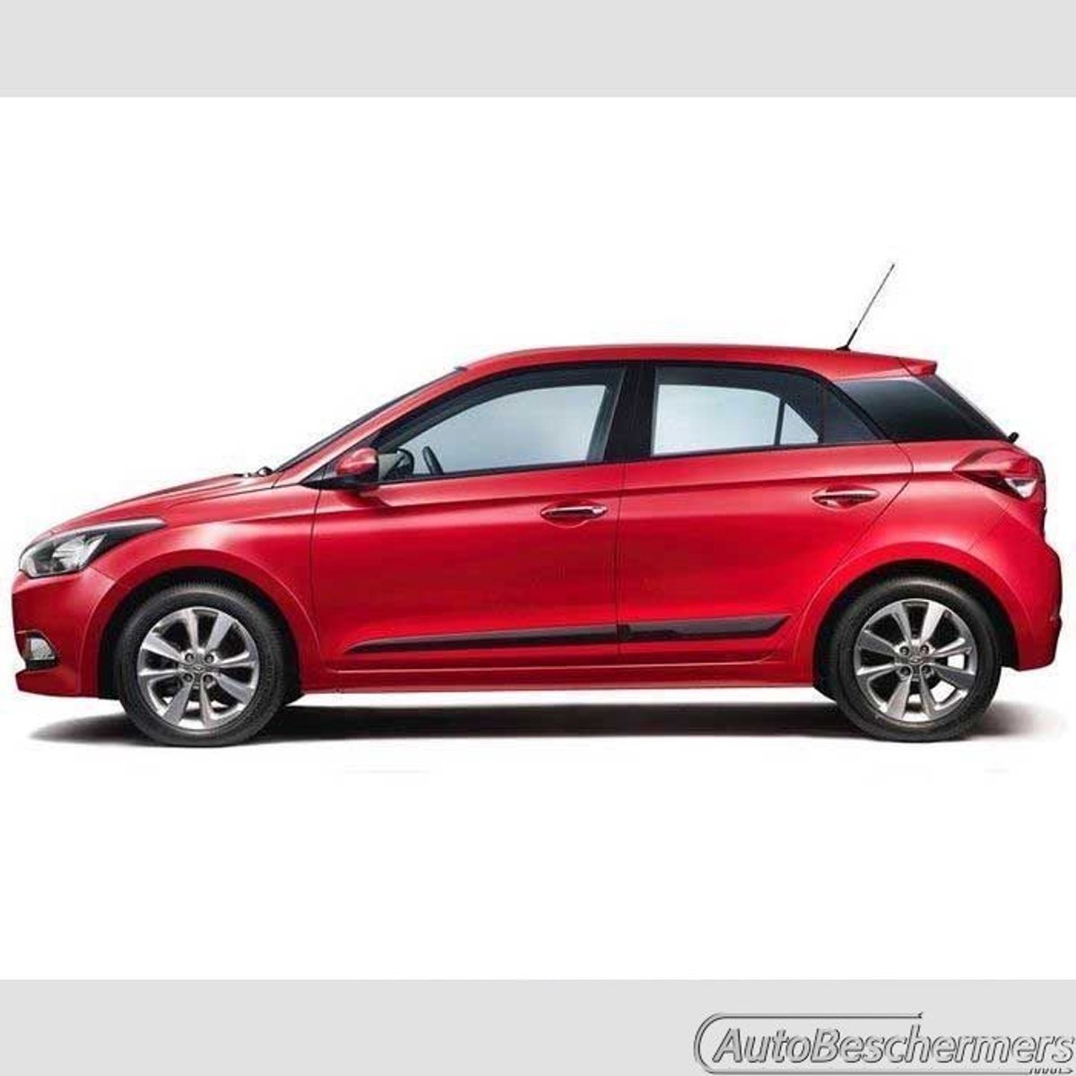 Stootlijsten set zwart voor Hyundai i20 5-deurs 12.2014-08.2020. De stootstrips zijn zelfklevend. Set a 4 stuks (#0051)