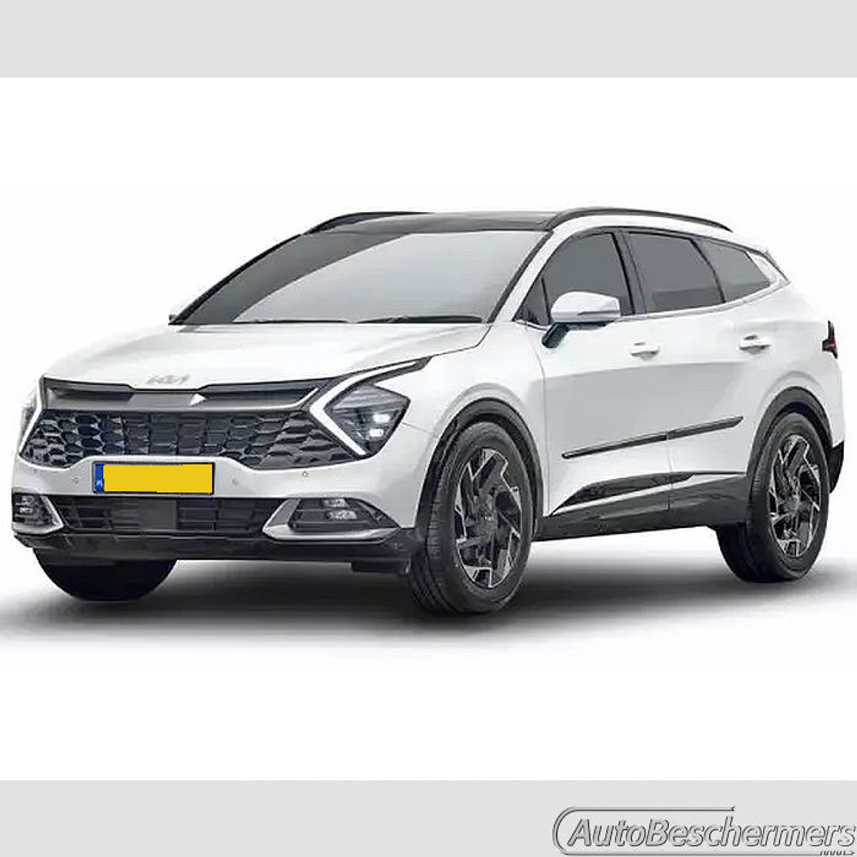 Stootlijsten set zwart + chroomlijstje voor Kia Sportage 12.2021-. De stootstrips zijn zelfklevend. Set a 4 stuks (#0023)