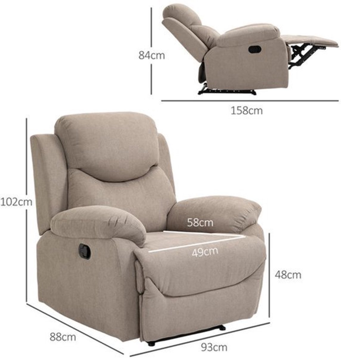 Fauteuil – Loungestoel – Relaxstoel – Zitfauteuil – Leunstoel – Compact Formaat – Duurzaam