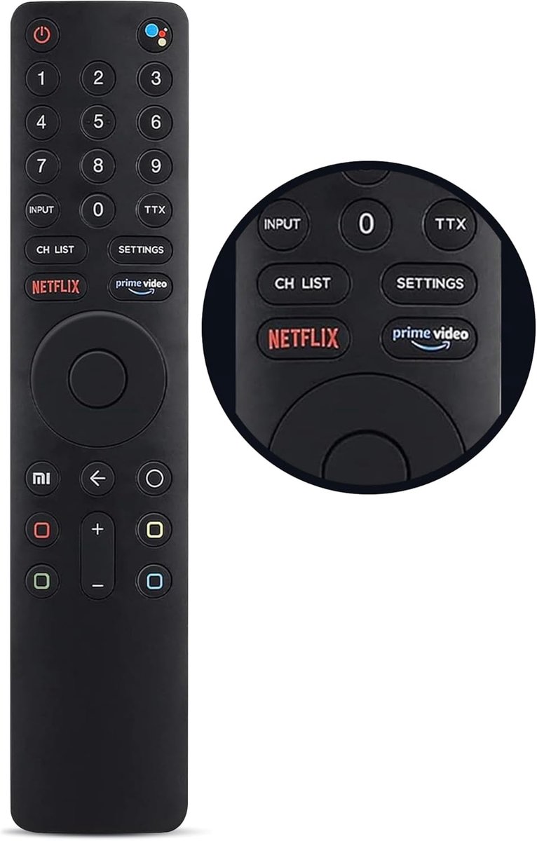 SnelShoppen - Vervangende afstandsbediening voor Smart TV - Compatibel met meerdere modellen - Bluetooth en Google Assistant - Ideaal voor Xiaomi TV 4