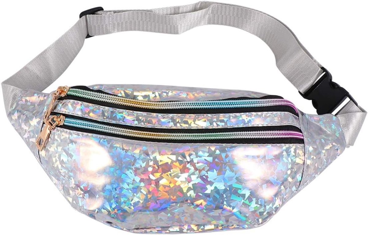 Cosmetische tas voor vrouwen, stijlvolle schoudertas en fanny bag van pailletten, modern design, 28X14X4cm, zwart en zilver