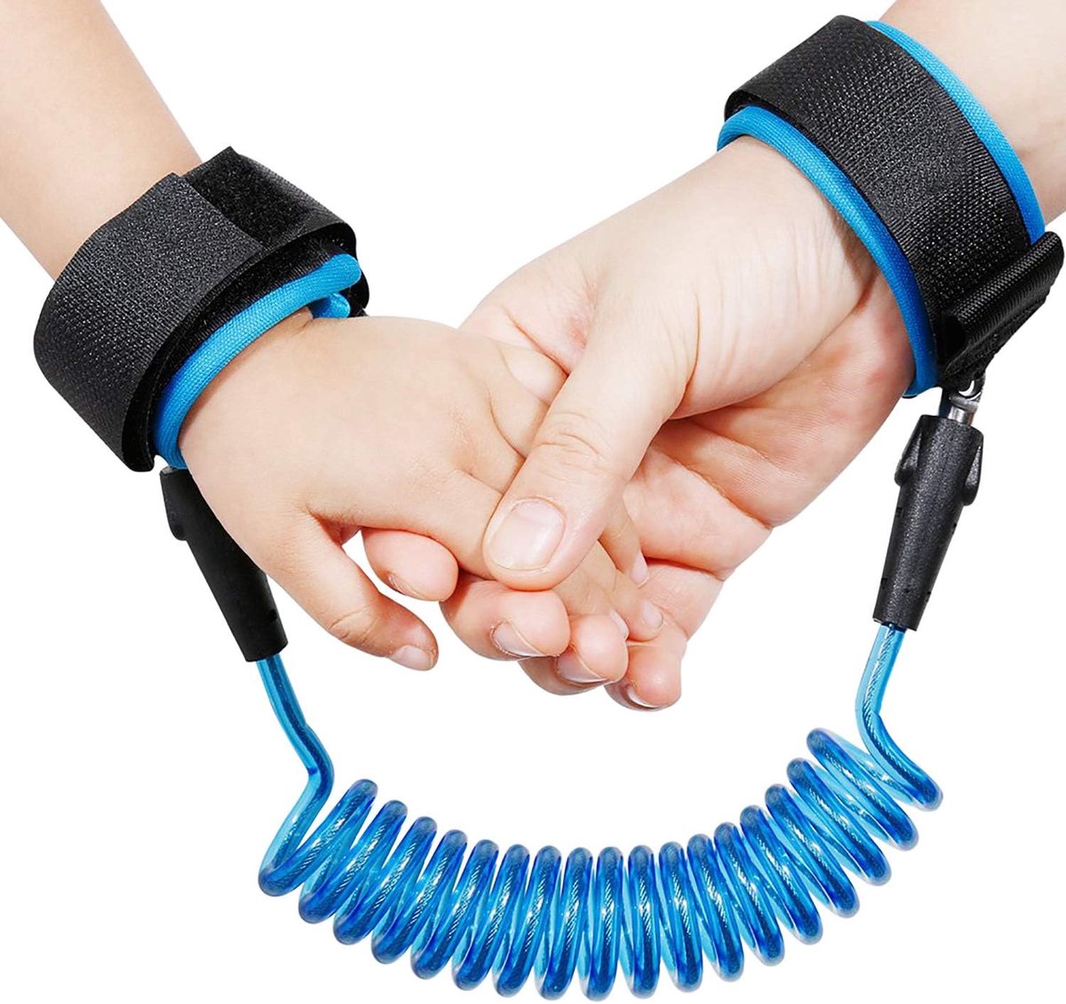 SnelShoppen - Anti-Loss Kids Wristband Veiligheidsband voor Kinderen - 360° Rotatie - Elastisch Staalkoord - Ademend Katoen - Max Lengte 1.5m - Blauw